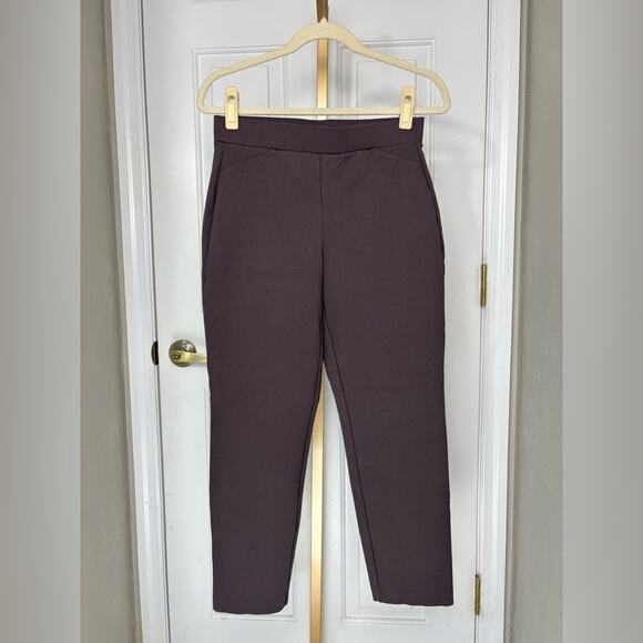 NWOT Michael Kors Pull On Stretchy Chocolate Brown career trousers pants size M - Picture 6 of 11